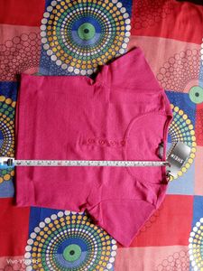 Vibrant Pink Henley Crop Top