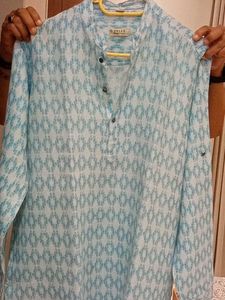 Stylish Blue &amp; White Patterned Kur hvta