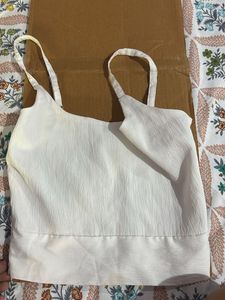 White Cropped Camisole Top