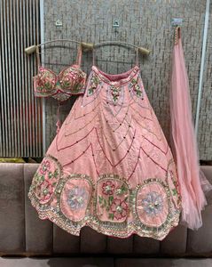 Stunning Pink Embroidered Lehenga Choli