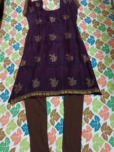 Elegant Purple Cotton Silk Kurta set