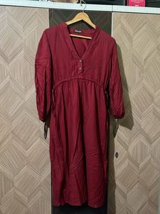 Maroon Midi Dress