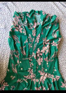 Green Floral Mini Dress