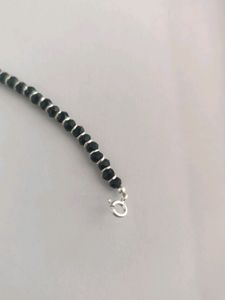 Black Bead Silver Bracelet