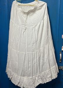 Boho Tiered White Maxi Skirt
