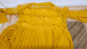 Stylish Mustard Yellow Pleated Top