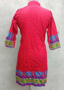 Vibrant Red Embroidered Kurta