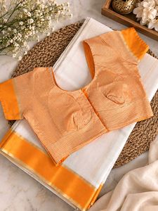 South Style Cream and Orange Saree