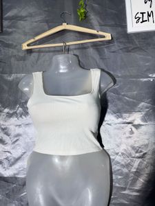 Basic White Square Neck Tank Top