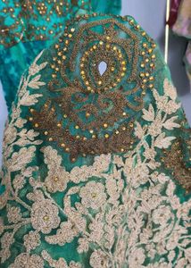 Embroidered Green long gown