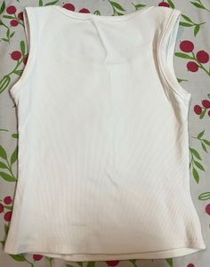 White Tank Top with Rhinestone Bows