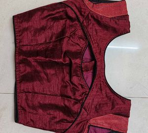 Stylish Checked and Striped Saree with designer bl