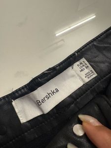 Bershka Black Faux Leather Pants
