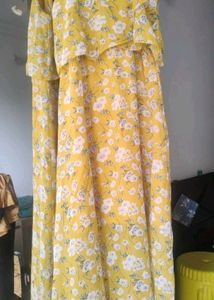 Sunny Yellow Floral Maxi Dress