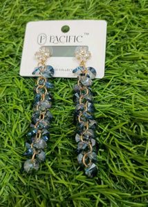 Elegant Blue Crystal Drop Earrings