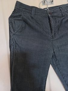 Black trouser pant style self lines jeans