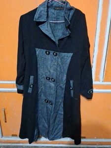 Fashion Diva Women's Black & Grey Coat