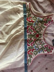 Shein White Embroidered Top