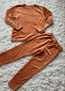 Cozy Orange Velvet Lounge Set