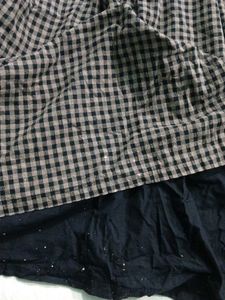 Chic Gingham Print Maxi Skirt