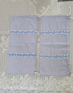 2 Grey Small round pillow or Bolster Covers