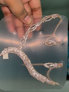 Sparkling Rhinestone Necklace and Earring Set