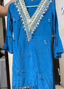 NEW Mirror Blue C Cut Kurta With Pant