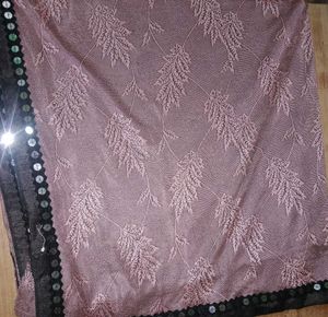 Elegant Pink Embroidered Saree with Mirror Work