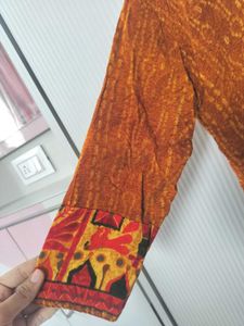 Stylish Angrakha kurti with kutchi work