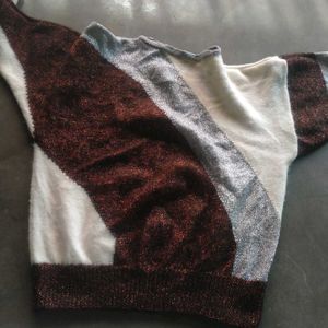 Stylish Color Block Knit Sweater
