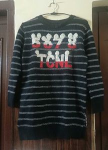 Striped Knit Sweater with Embellishments