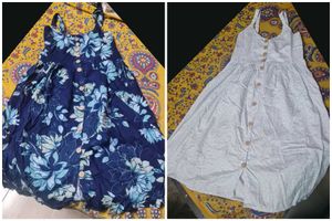 Combo of 2 Floral Button-Down Mini Sundresses