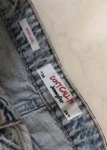 Branded Ripped Wide Leg Jeans