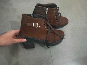 Chunky Heel Combat Boots