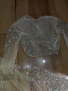 Embellished net saree