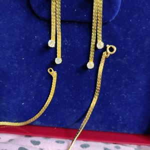 Gold Tone Omega "Choker" Necklace With Channel Set