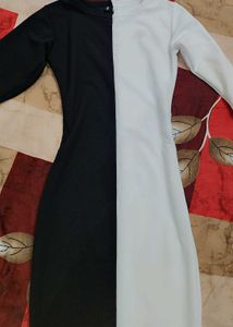 Black &amp; White Colorblock Dress