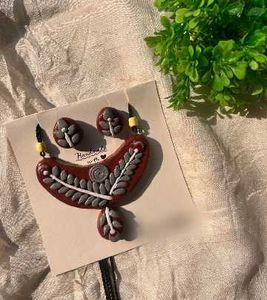 Terracotta Necklace and Earring Set