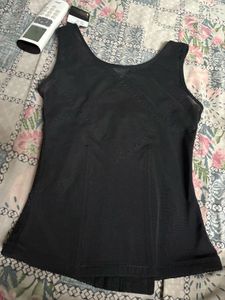 Black Lace Trimmed Shapewear Tank