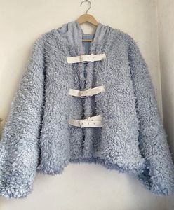 Cozy Blue Faux Fur Hooded Jacket