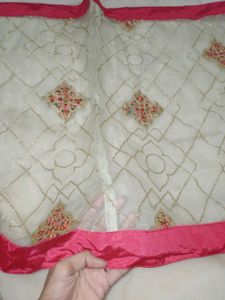 Elegant Pink Embroidered Dupatta