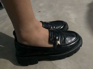 Chunky Sole Black Loafers