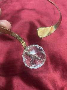 Elegant Gold hansli Choker with Crystal Pendant
