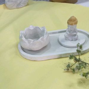 Zen Buddha & Lotus Bowl Decor Set