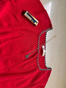 ❤️ Red Printed Square Neck Top | Soft Girl Meets P