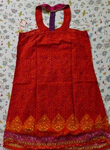 Vibrant Red Ethnic Dress Y2K