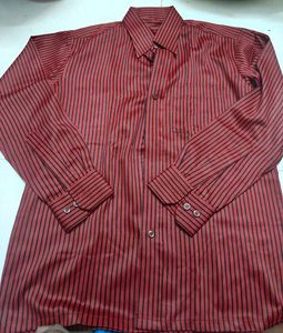 Red &amp; Black Striped Men's Shirt