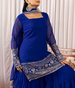 Royal Blue kurti shrara Set💙