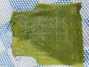 Y2K desi sequence lime green top
