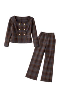 Madame Plaid Blazer & Pants Set